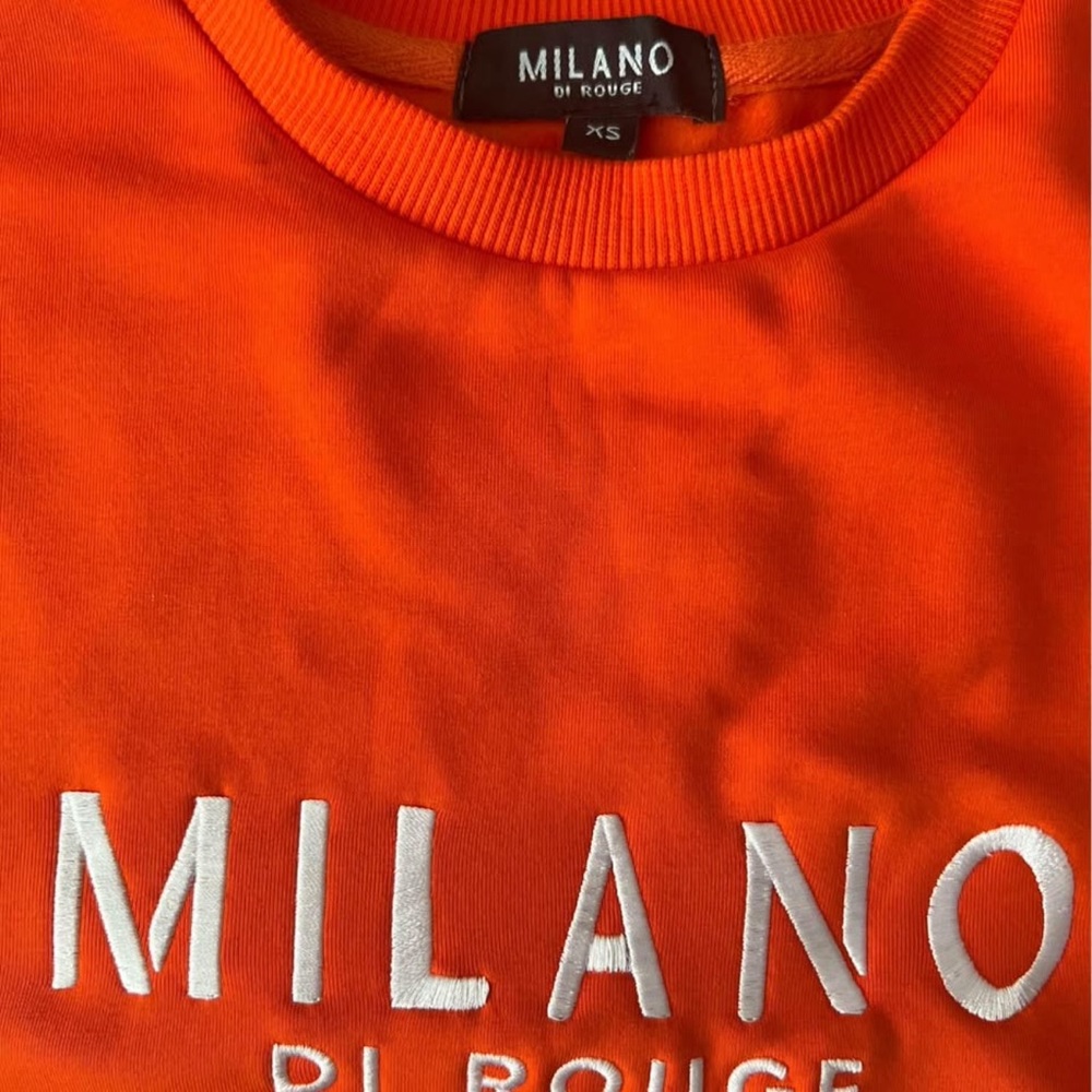 Milano Di Rouge Vibrant Orange Crewneck Sweater